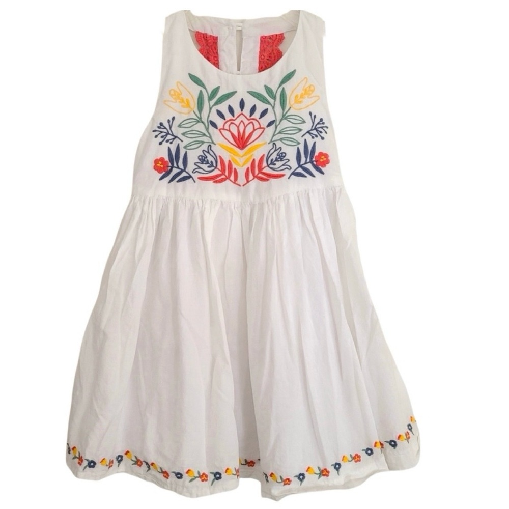 Rachel Zoe White Dress with Colorful Floral Embroidery